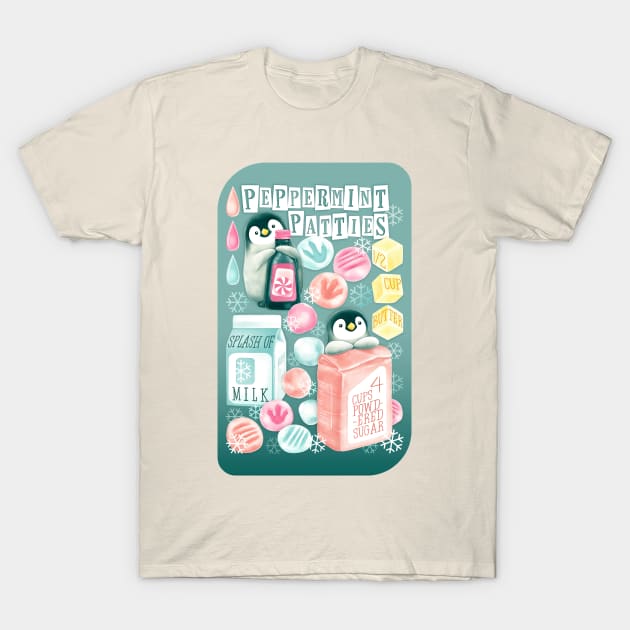 Penguin's Peppermint Patties - mint green T-Shirt by PerrinLeFeuvre